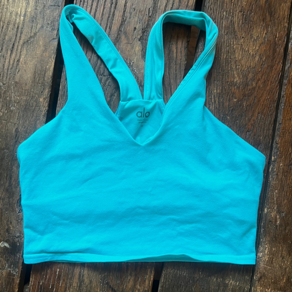 Alo Yoga Bra Top Blue Splash Medium